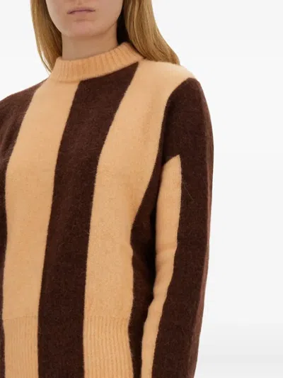 Alysi Maxi Row Sweater In Brown
