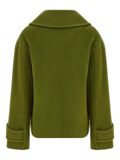Tagliatore 'sheila' Coat Double-breasted Flap Pockets In Green