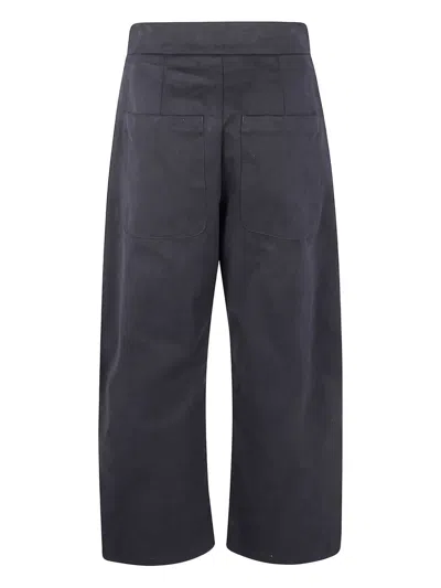 Studio Nicholson Rounded Drop Crotch Trousers In Black