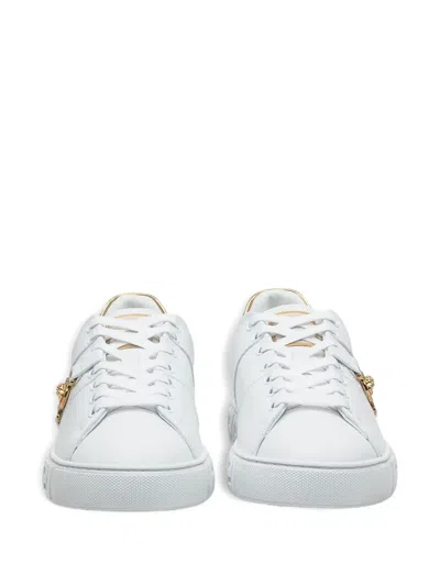 Versace Sneakers With Greek Key Motif In White