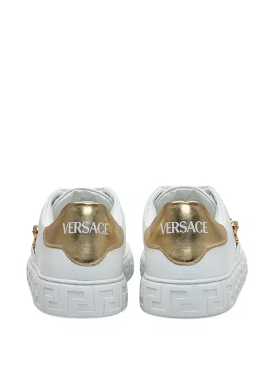 Versace Sneakers With Greek Key Motif In White