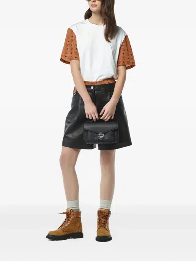 Mcm Tracy Crossbody In Visetos Leather Mix In Black