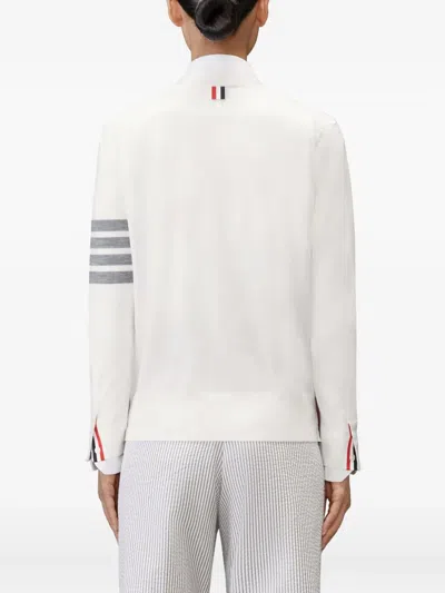 Thom Browne Classic Cashmere 4-bar V-neck Cardigan In White