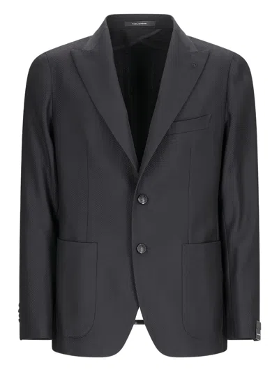Tagliatore Herringbone-pattern Blazer In Gray