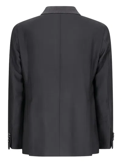 Tagliatore Herringbone-pattern Blazer In Gray