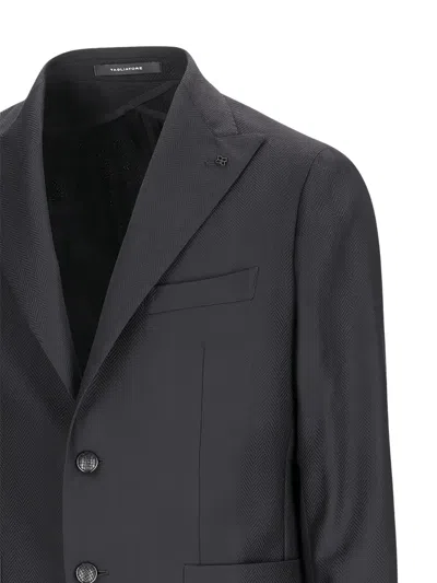 Tagliatore Herringbone-pattern Blazer In Gray