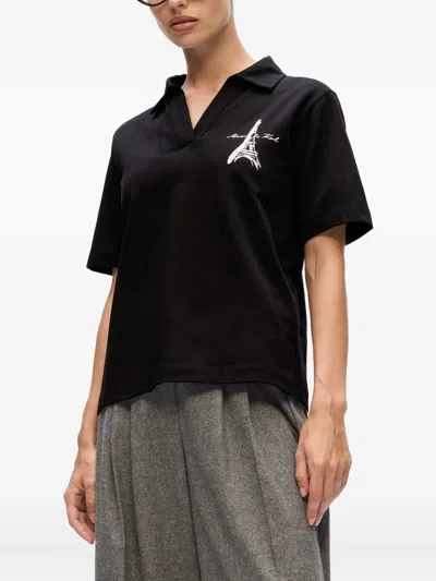 Karl Lagerfeld Eiffel Tower Sketch-print T-shirt In Black