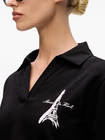 Karl Lagerfeld Eiffel Tower Sketch-print T-shirt In Black
