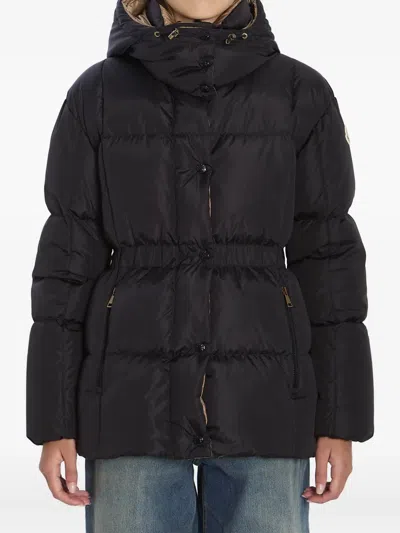 Moncler Womens Black Agneux Hooded Shell-down Jacket In Black