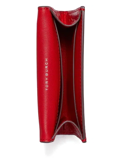 Tory Burch Kira Croc-embossed Flap Wallet In Red