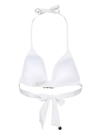 Max Mara Logo-plaque Triangle Bikini Top In White
