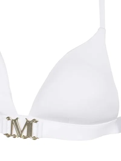 Max Mara Logo-plaque Triangle Bikini Top In White