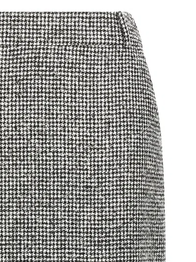 Ermanno Scervino Houndstooth Sheath Longuette Skirt With Back Split In Gray