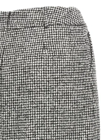 Ermanno Scervino Houndstooth Sheath Longuette Skirt With Back Split In Gray