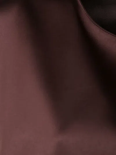 Drhope Satin Three-quarter Sleeve Shirt In Brown