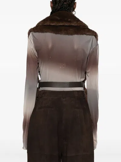 P.a.r.o.s.h Belted Gilet In Brown