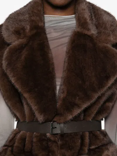 P.a.r.o.s.h Belted Gilet In Brown