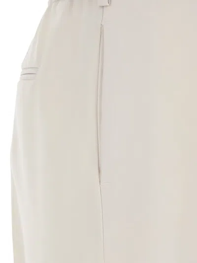 Pt Torino Lorenza Half Elasticated Belt Pants In White