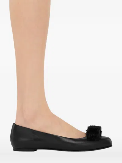 Ferragamo Vara Bow Ballet Flats In Black