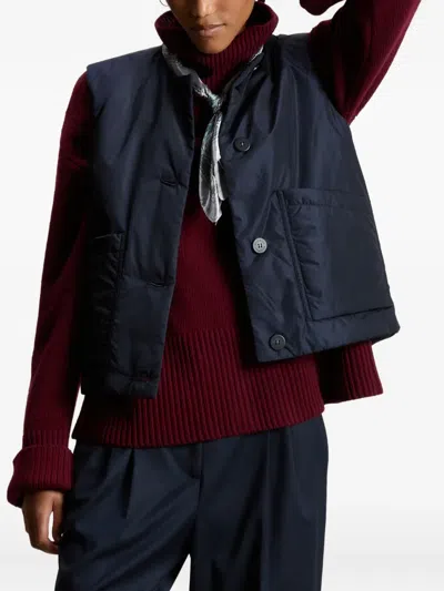 Woolrich Button-fastening Gilet In Blue