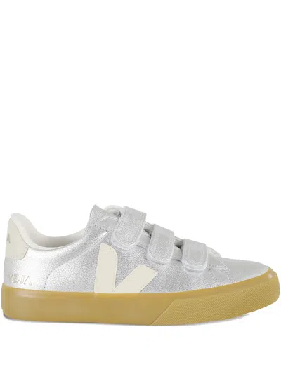 Veja Recife Leather Sneaker In Silver Pierre In Gray