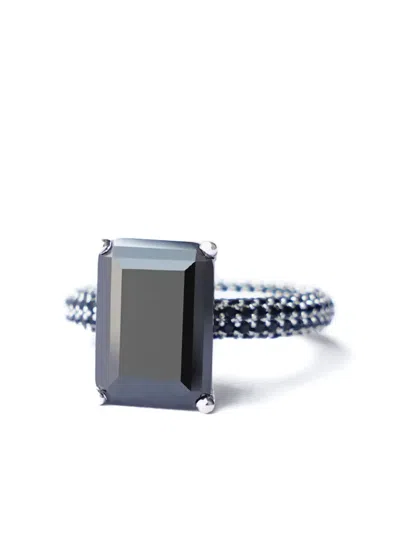 Izabel Display Mega Rectangle-shaped Zirconia Ring In Black