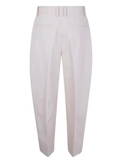 Studio Nicholson Double Pleat Wide Leg Trousers In White