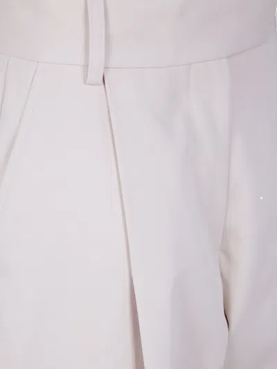 Studio Nicholson Double Pleat Wide Leg Trousers In White