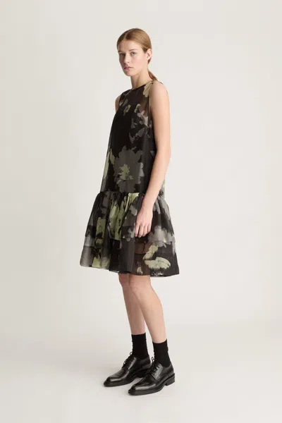 Lee Mathews Tiered Dress In Black