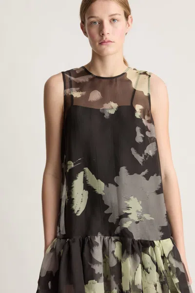 Lee Mathews Tiered Dress In Black