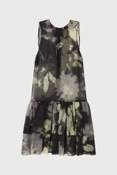 Lee Mathews Tiered Dress In Black