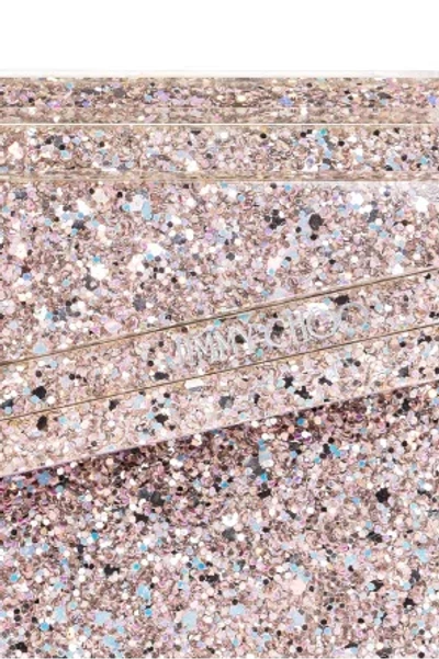 Jimmy Choo Candy Clutch Bag In Fabric With Glitter In Pink