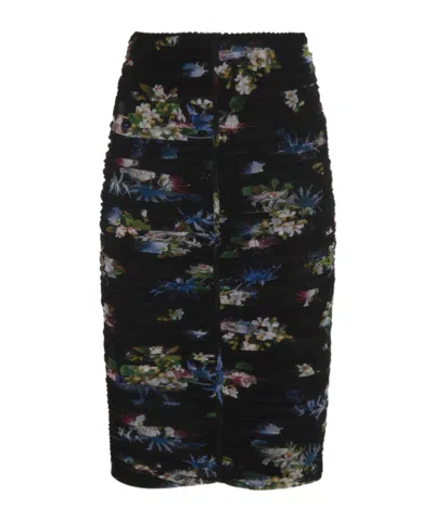 Blumarine Gonna In Tulle Stretch Stampato  Donna In Black
