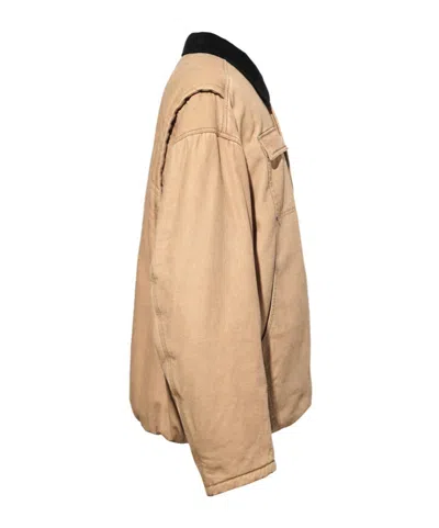 We11 Done Beige Long Washed Work Jacket In Neutral