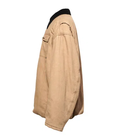 We11 Done Beige Long Washed Work Jacket In Neutral
