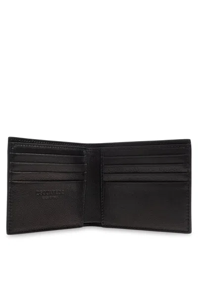 Dsquared2 Embossed Logo Leather Wallet In Black