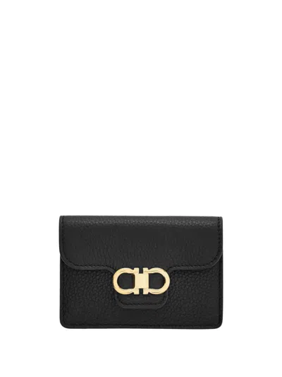 Ferragamo Gancini Key Ring In Black