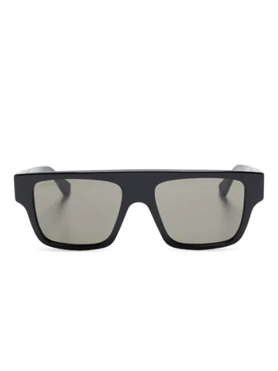 Gucci Acetate Frame Dark Lens Rectangular Sunglasses In Black