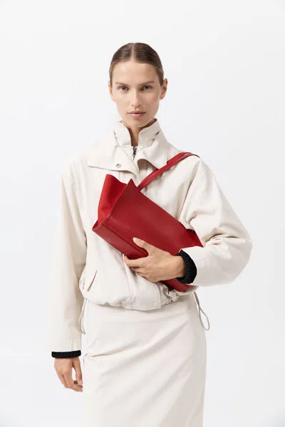 St Agni Slim Wonton Tote In Red