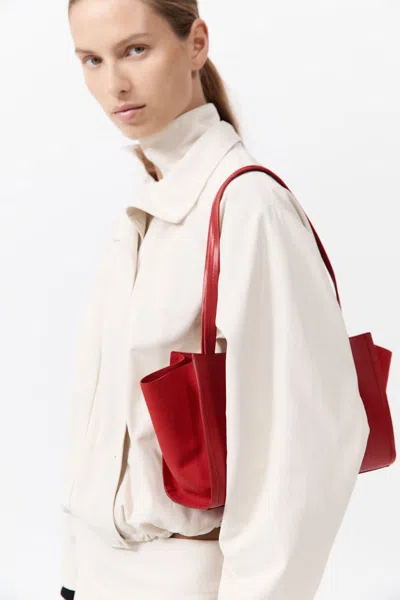 St Agni Slim Wonton Tote In Red