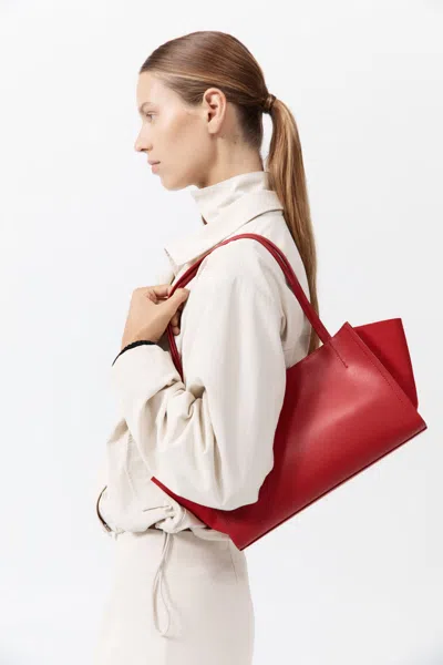 St Agni Slim Wonton Tote In Red