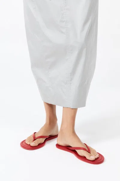 St Agni Leather Flip Flops In Red