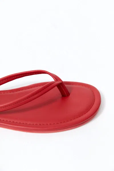 St Agni Leather Flip Flops In Red