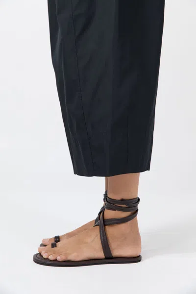 St Agni Lace-up Leather Sandals In Brown