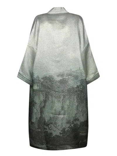 Pierre-louis Mascia Abstract-print Open-front Jacket In Gray