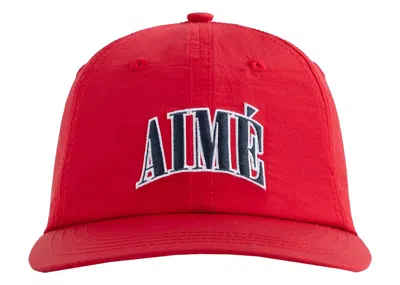Pre-owned Aimé Leon Dore Men's Aime Leon Dore Nylon Crusher Logo Hat In Barbados Cherry In Red