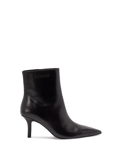 Patrizia Pepe 75mm Leather Ankle Boots In Black