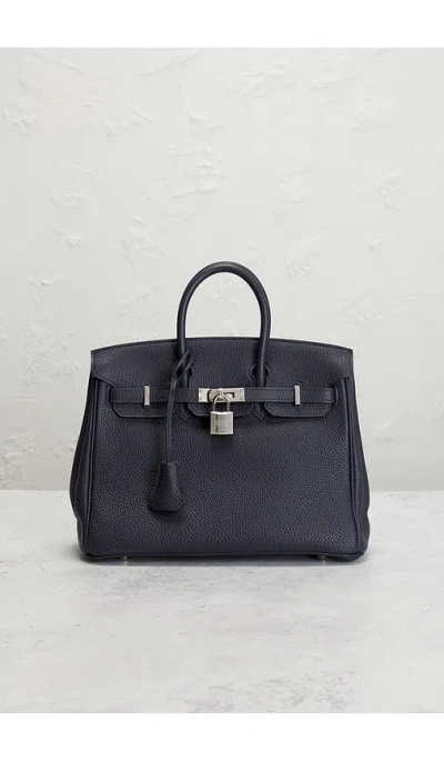 Fwrd Renew Hermes Togo Birkin 25 Handbag In Blue