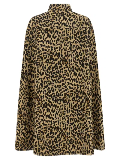 Valentino Womens Animalier Leopard Relaxed-fit Wool Cape In Brown