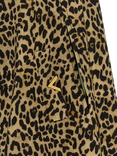 Valentino Womens Animalier Leopard Relaxed-fit Wool Cape In Brown
